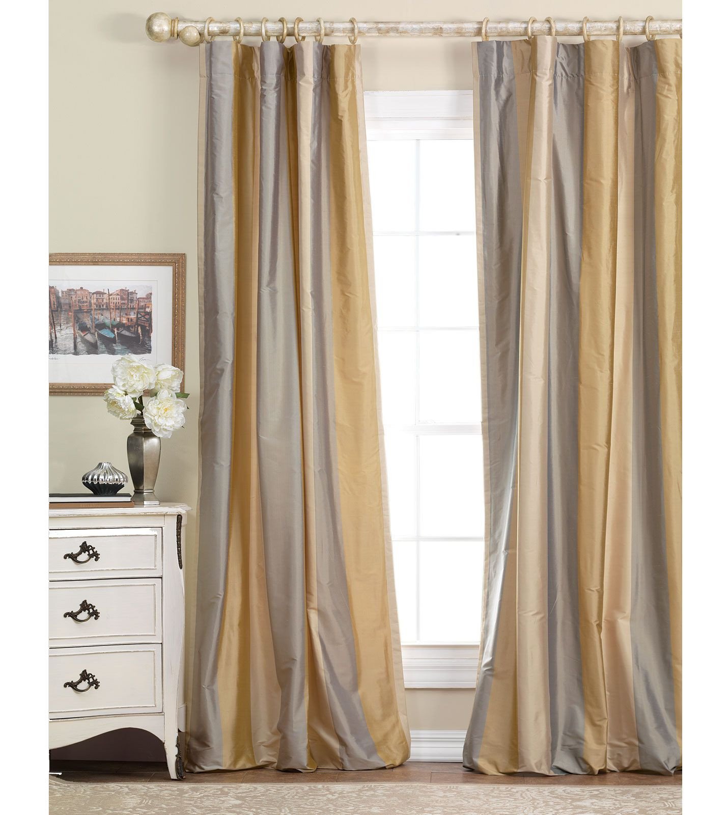 Balloon Curtains for Bedroom Fresh Gold and Gray Silk Curtains