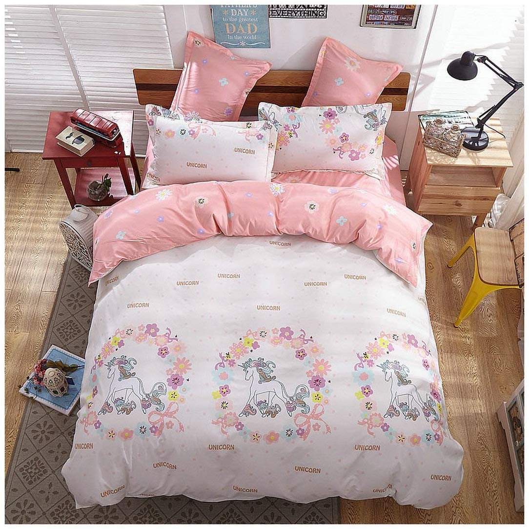 Beach themed Bedroom Set Fresh Kfz Girls Magic Unicorn Bed Set [4pcs Queen Size Bedding 78&quot;x91&quot; Flat Sheet Duvet Cover 2 Pillow Cases No forter] Pink Princess Worthy theme