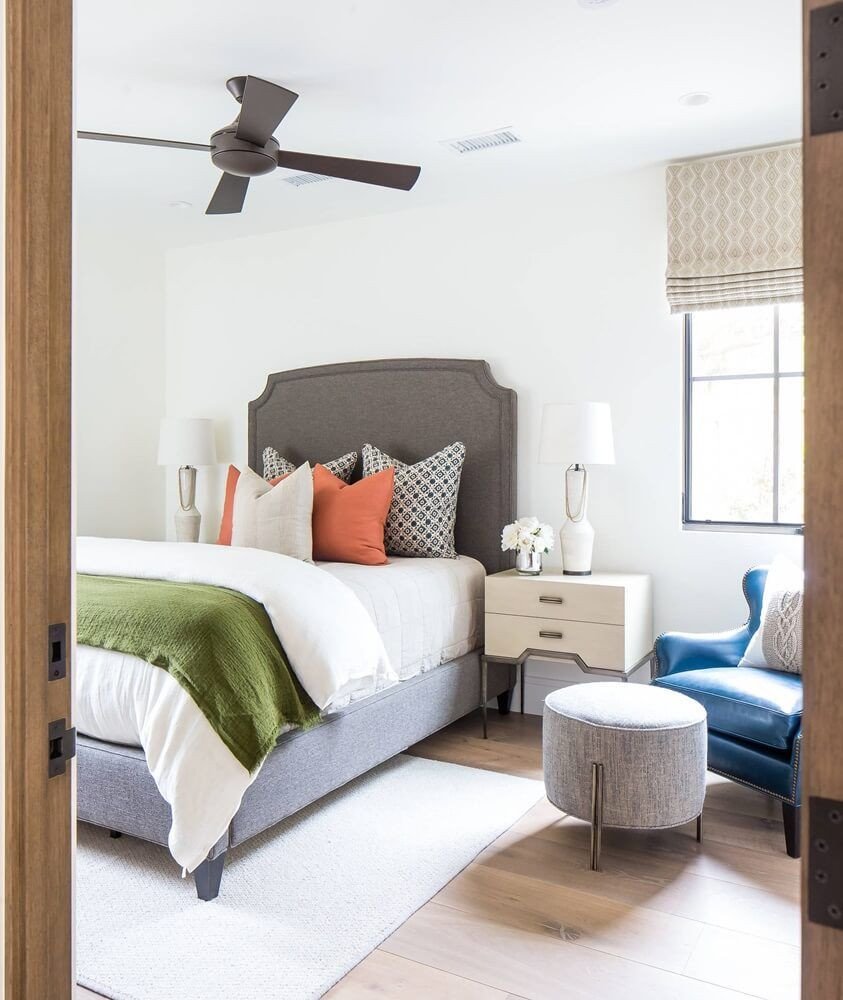 Beach themed Master Bedroom New Newport Coast California Beach House tour