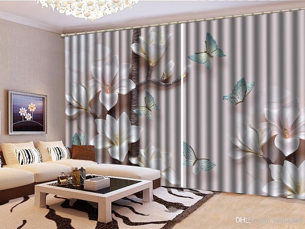 Beautiful Curtains for Bedroom Fresh 2019 3d Floral Curtain Fantasy Pink Flowers Blue butterfly Living Room Bedroom Beautiful Practical Shade Curtains From Yunlin888 $201 01