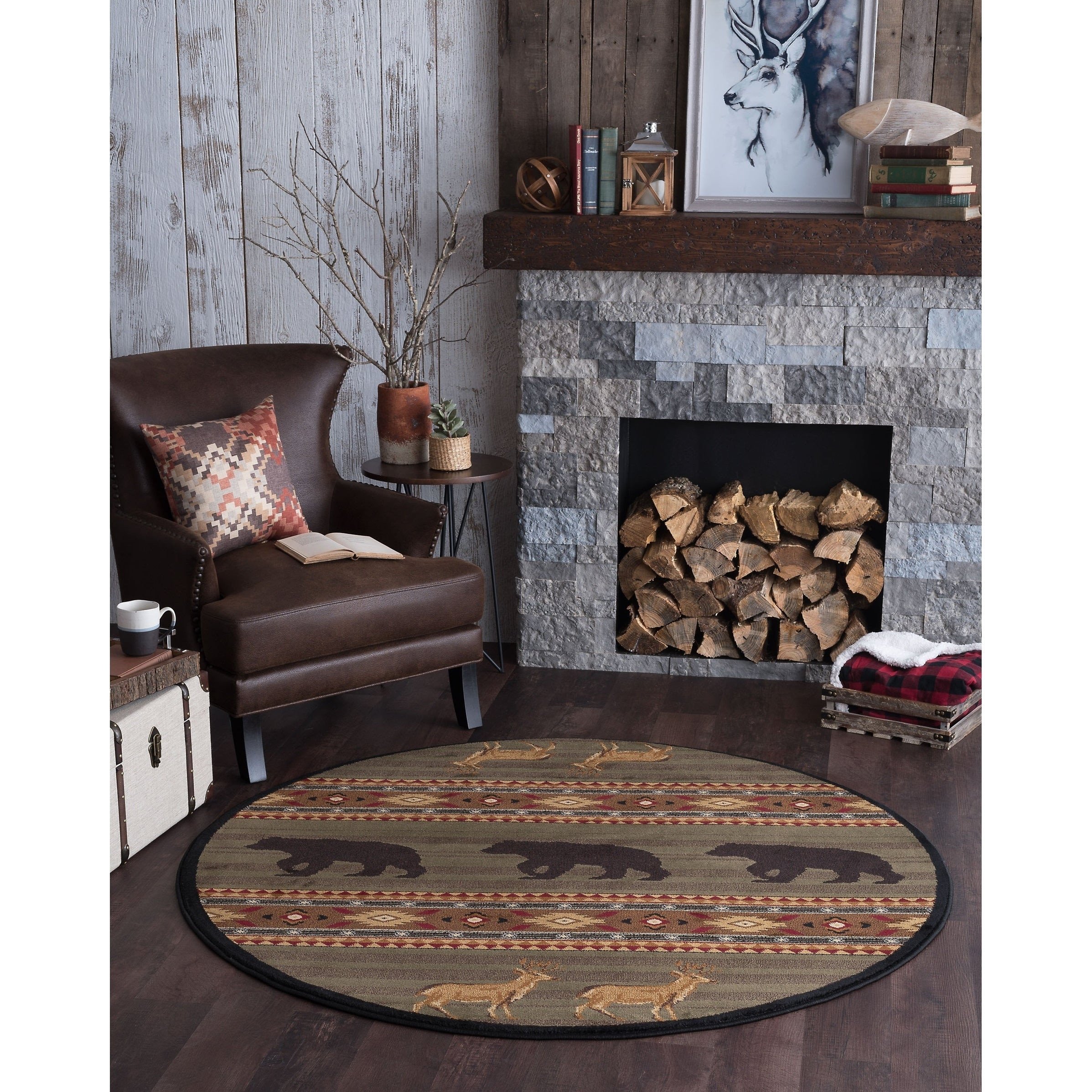 Bedroom area Rug Placement Best Of Alise Rugs Natural Lodge Novelty Lodge Round area Rug 7 10 X 7 10