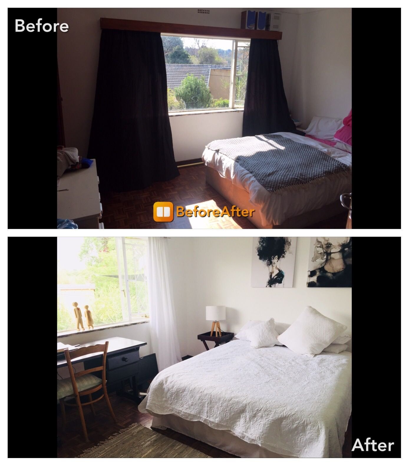 Bedroom before and after Inspirational before and after Simple Bedroom Makeover White Paintings