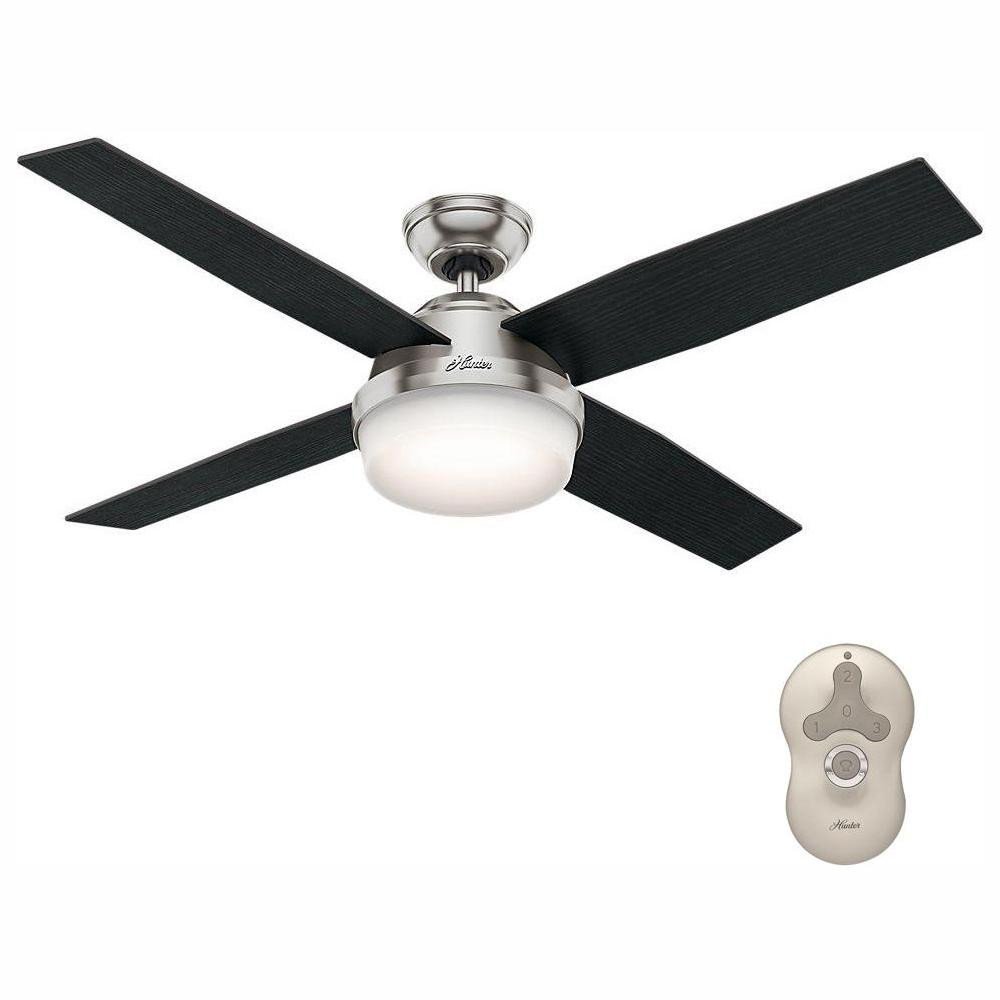 Bedroom Ceiling Fans with Light Beautiful Hunter Dempsey 52 In Led Indoor Brushed Nickel Ceiling Fan with Light