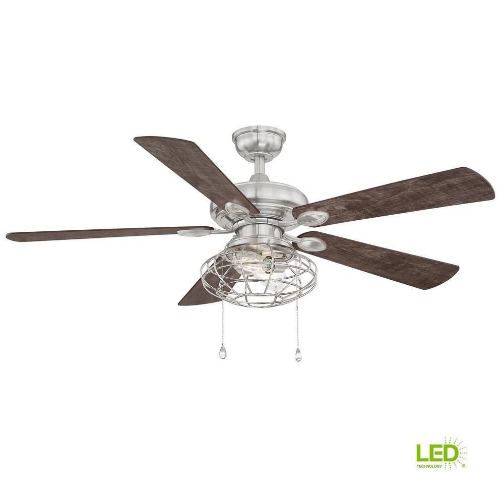 Bedroom Ceiling Fans with Light Best Of Home Decorators Collection Ellard 52 In Led Brushed Nickel