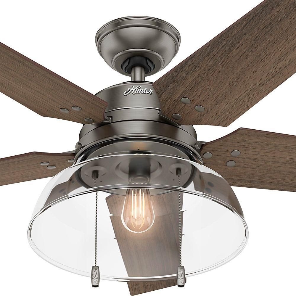 Bedroom Ceiling Fans with Light New Hunter Lindbeck 52 In Led Indoor Outdoor Brushed Slate