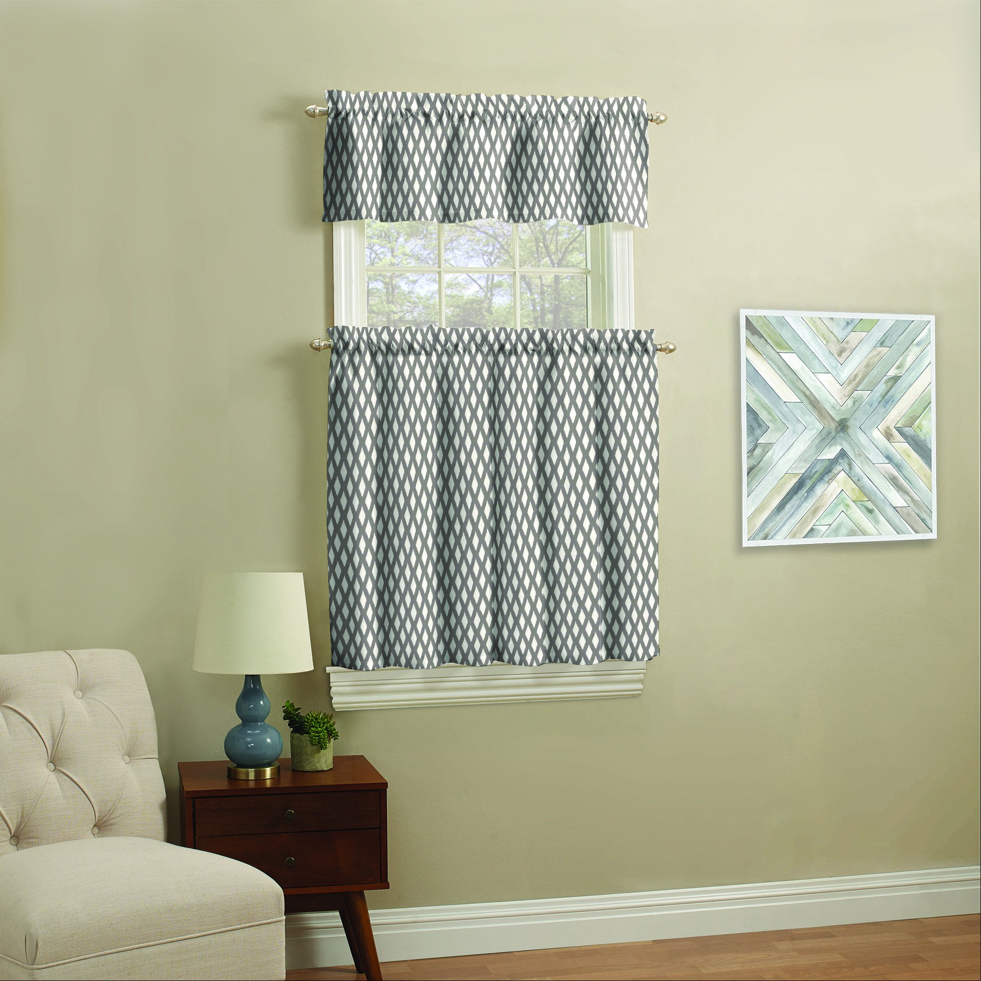 Bedroom Curtain Ideas Small Windows Luxury Mainstays Small Window Curtain Set Navy Ikat 3 Piece