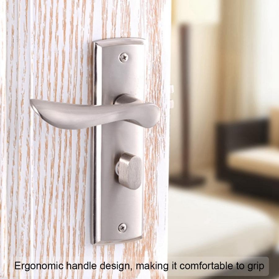 Bedroom Door Handle with Lock Fresh Aluminium Alloy Interior Security Door Lock Low Noise Durable Adjustable Single Bolt Bedroom Living Room toilet Wooden Door Lock