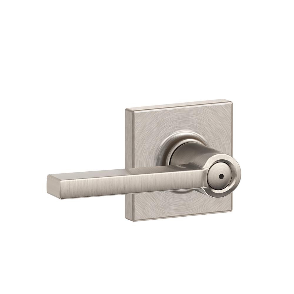 Bedroom Door Handle with Lock Luxury Schlage Latitude Satin Nickel Privacy Bed Bath Door Lever with Collins Trim