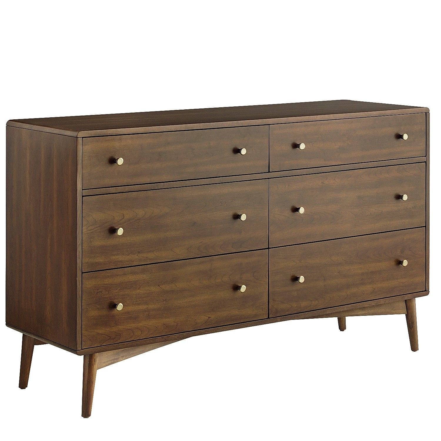 Bedroom Dressers and Chests New Marcel 6 Drawer Dresser Pecan Brown Wood