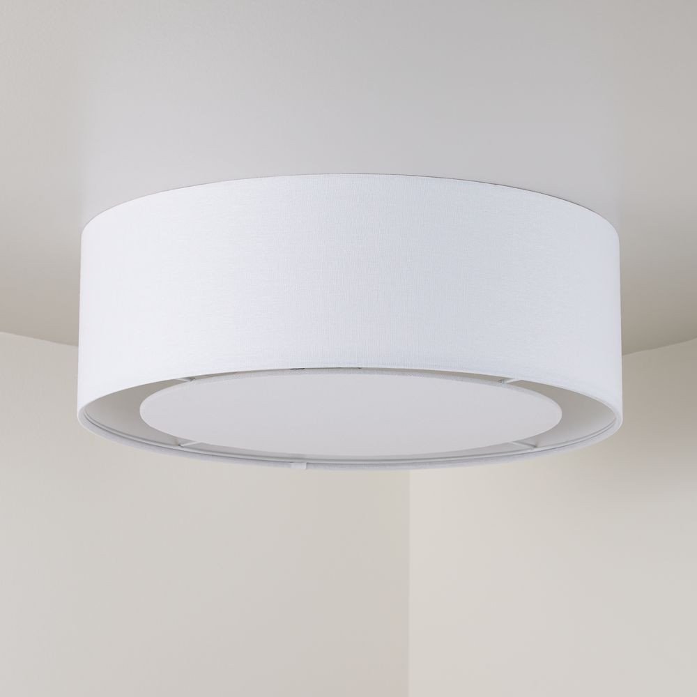 Bedroom Flush Mount Light Elegant White Drum Shade Flushmount Products In 2019