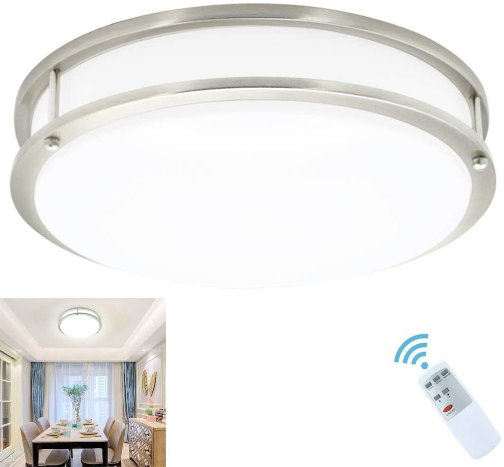 Bedroom Flush Mount Light Luxury Dllt 30w Modern Led Dimmable Flush Mount Ceiling Light Fixture with Remote 14 Inch Round Close to Ceiling Lights for Living Roombedroomdining