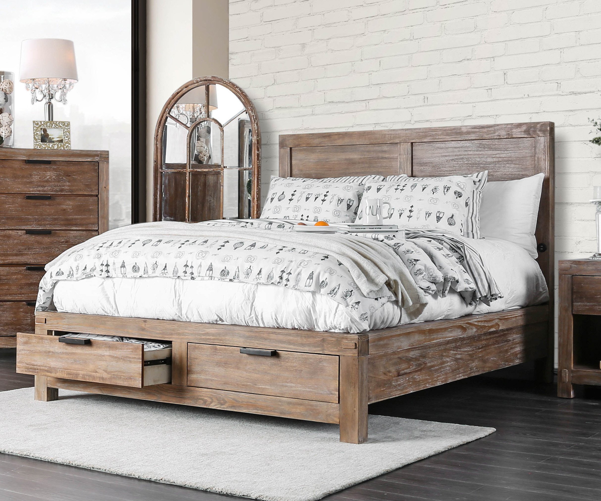 Bedroom Furniture Hardware Replacement Beautiful Perrie Transitional California King Storage Bed Weathered