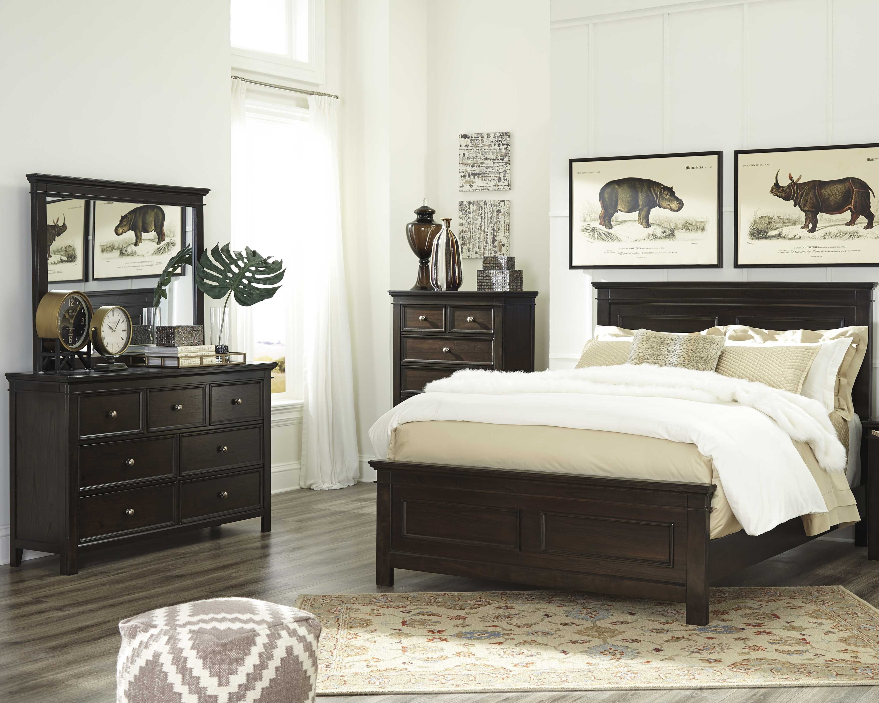 Bedroom Furniture Set Cheap Beautiful Alexee 5 Piece King Bedroom Dark Brown