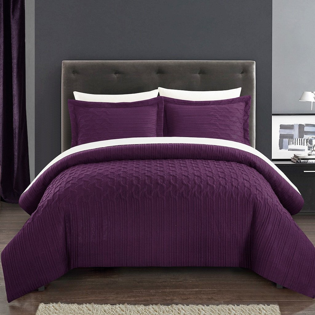 Bedroom In A Bag with Curtains Elegant Chic Home Jazmine Bedding Set Drk Purple Twin In 2019