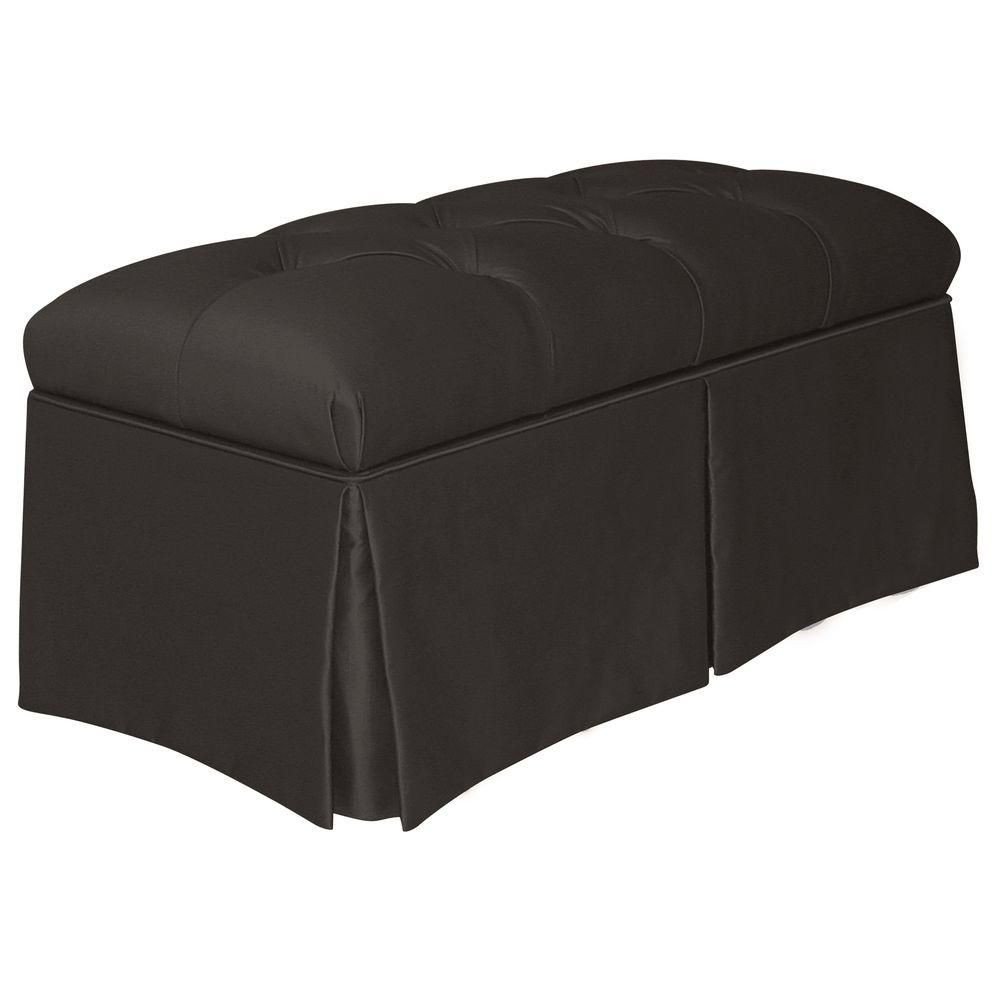 Bedroom Ottoman Storage Bench Lovely Pippa Black Shantung Skirted Storage Bench 2902skshblk