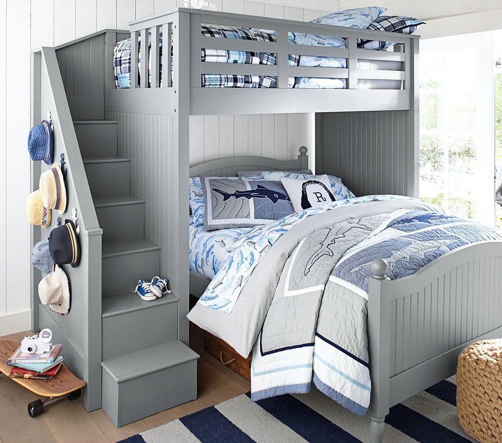 Bedroom Set for Kids Fresh Catalina Stair Loft Bed &amp; Lower Bed Set