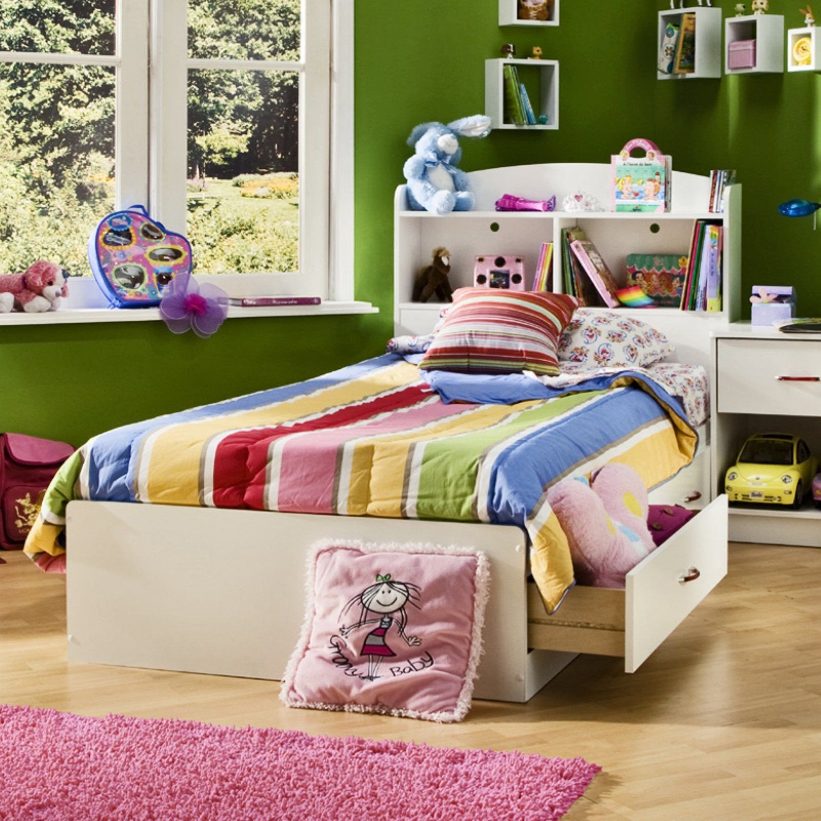 Bedroom Set for Kids New south Shore Logik Twin Bookcase Bed Collection White In