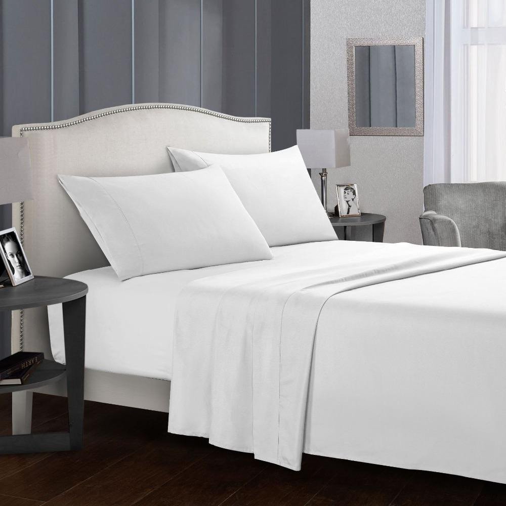 Bedroom Set King Size Elegant 2019 solid Color Bed Sheet Sets Flat Sheet Fitted Sheet Case Queen King Size soft fortable Bedding Set From sophine08 $48 19
