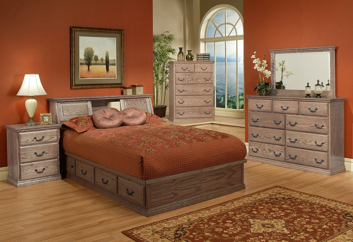 Bedroom Set with Mattress Included Unique Traditional Oak Platform Bedroom Suite Queen Size