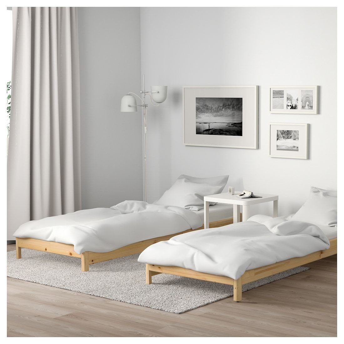 Bedroom Set with Mattress Included Unique Utker Stackable Bed with 2 Mattresses Pine Husvika In