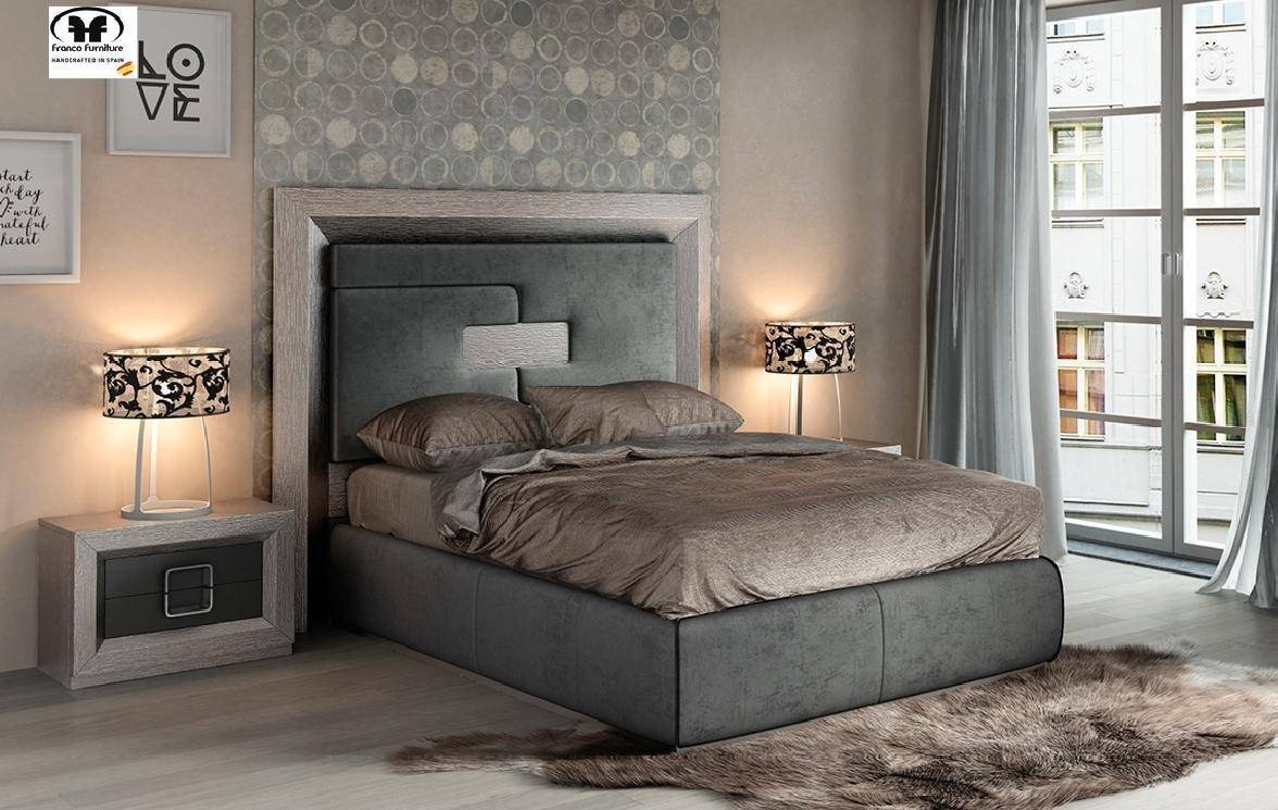 Bedroom Set with Mattress Luxury Esf Enzo King Platform Bedroom Set 5 Pcs In Gray Fabric