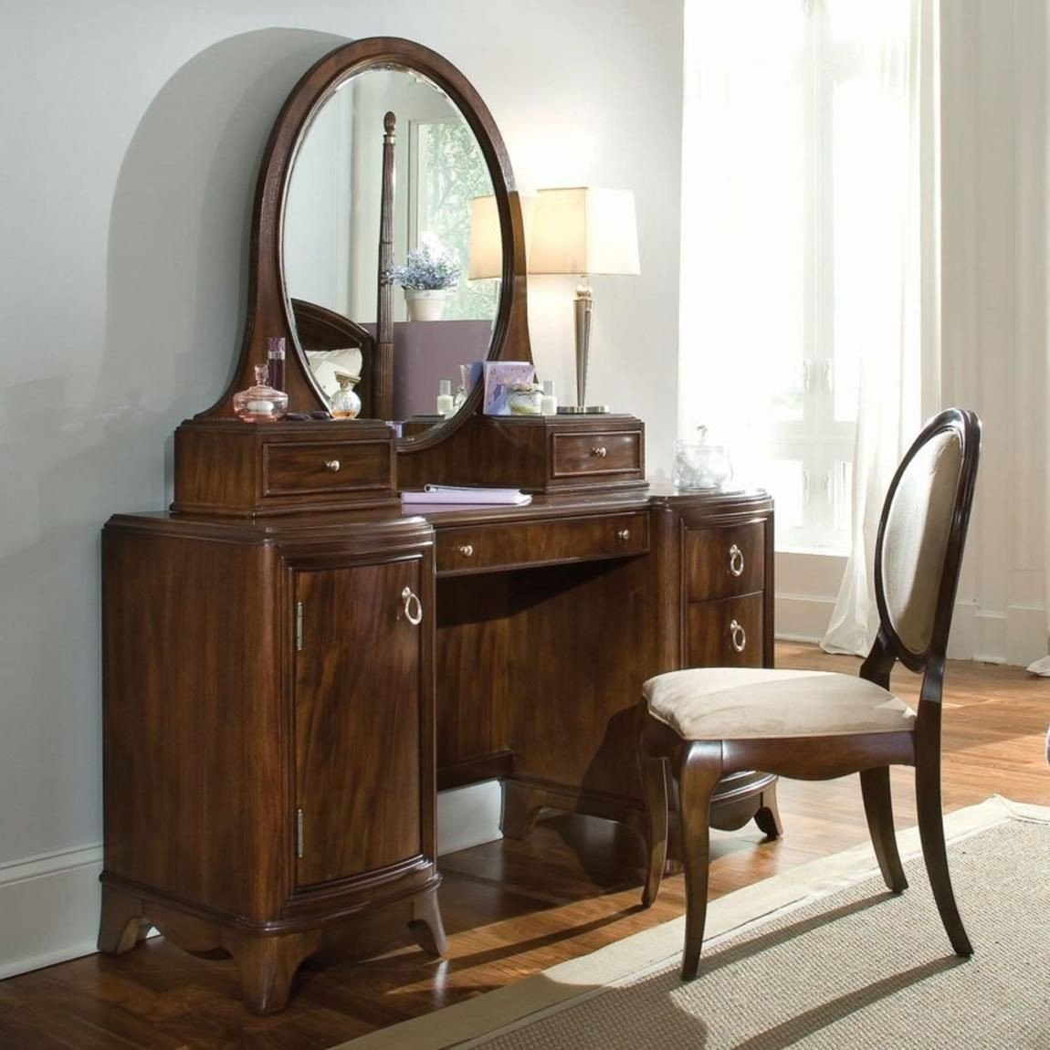 Bedroom Vanities with Light Elegant Bedroom Vanity Set with Lights Around Mirror 16