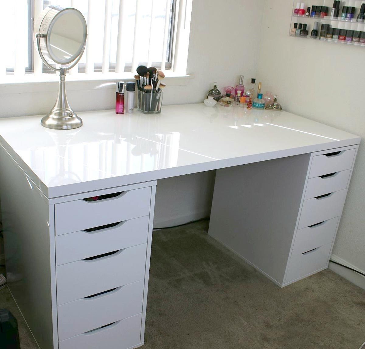 Bedroom Vanity with Drawers New White Minimalist Makeup Vanity and Storage Ikea Linnmon and