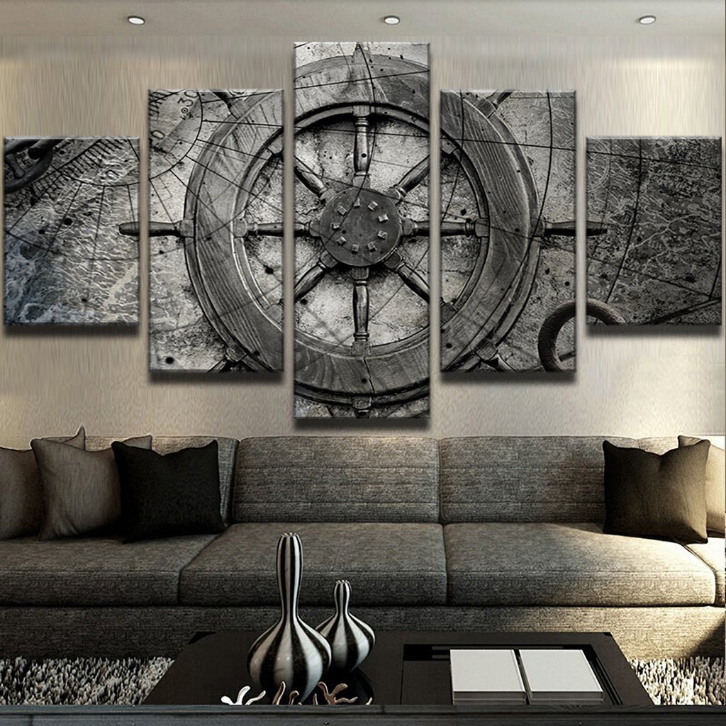 Bedroom Wall Art Decor Inspirational Captain Ships Wheel Canvas Wall Art Nautical Decor 5 Pc Set