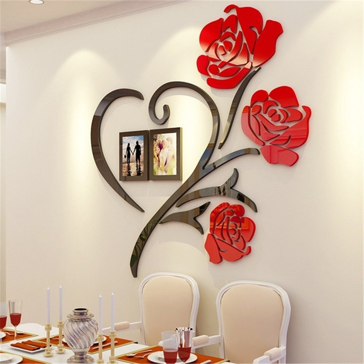 Bedroom Wall Art Stickers Best Of Details About 3d Acrylic Wall Sticker Love Rose Frame Art Decor Living Room Home Decal