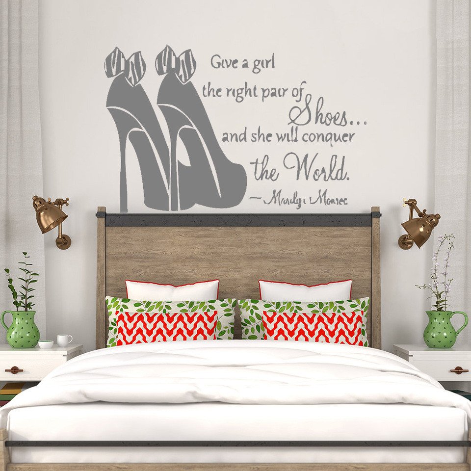 Bedroom Wall Art Stickers Fresh Art Bedroom Wall Sticker Words Inspirational Quote Merlin Monroe Shoes Fashion Home Decor Vinyl Decal Girl Room Mural New Lc068