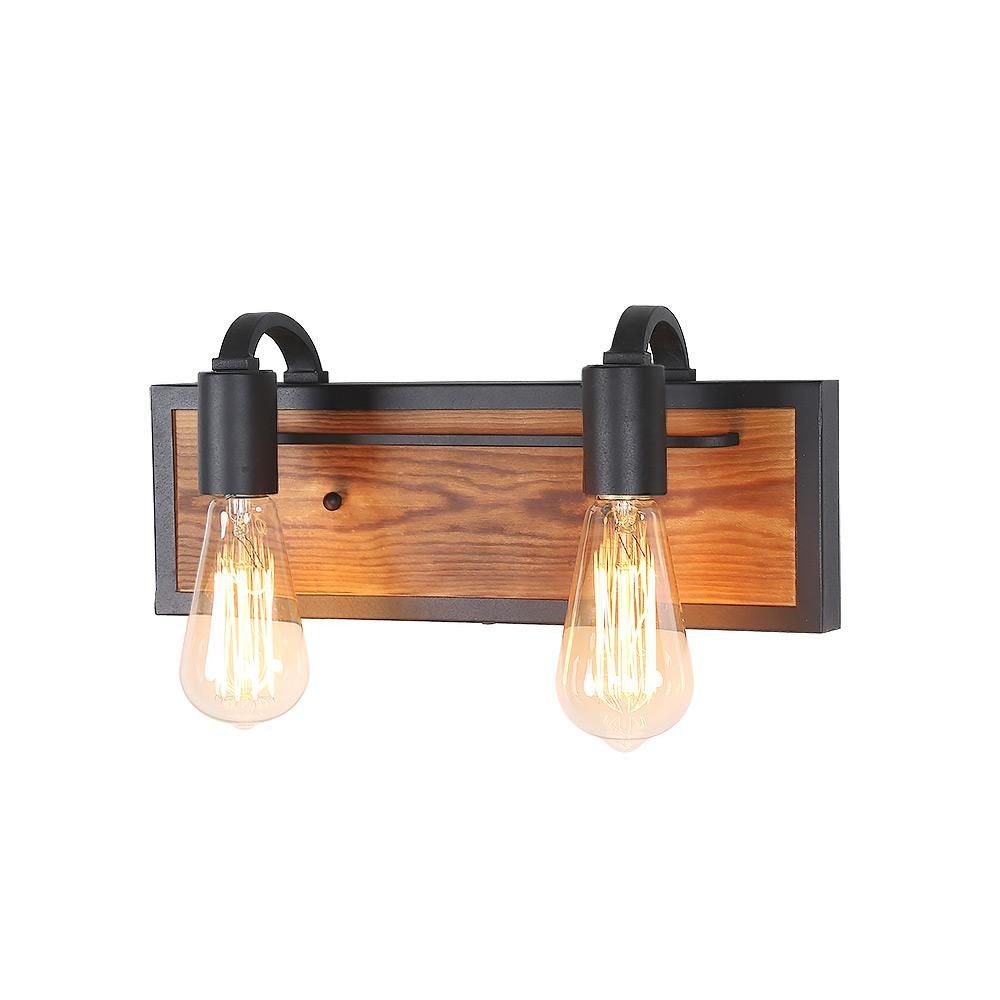 Bedroom Wall Light Fixtures Fresh Lnc 2 Light Black Rustic Vanity Lighting Wood Wall Sconce