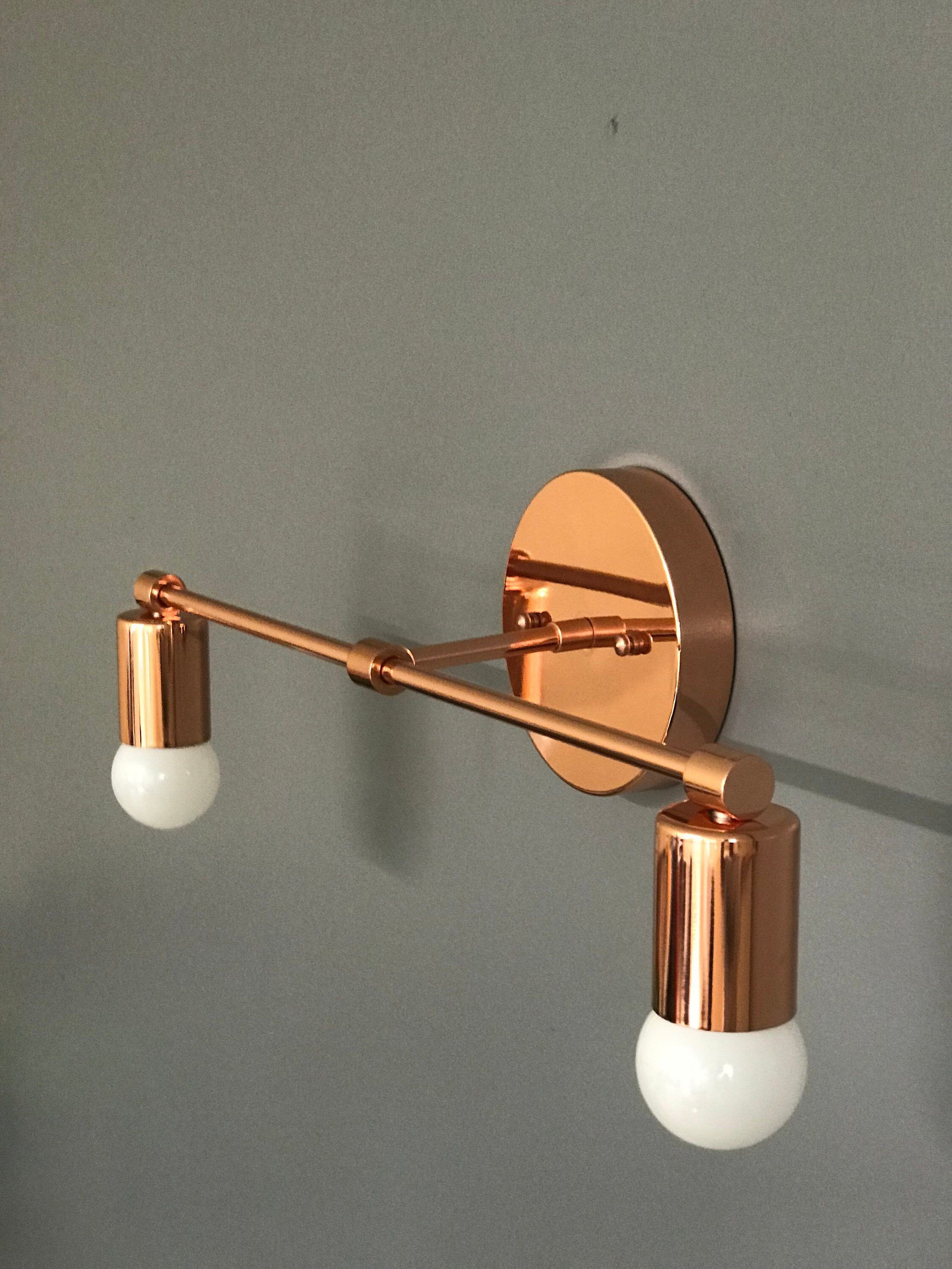 Bedroom Wall Light Fixtures Lovely Polished Copper Wall Sconce 2 Bulb Vanity Light Fixture