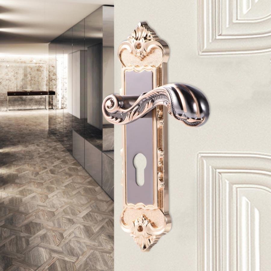 Best Bedroom Door Lock New 2019 European Style Retro Door Handle Lock Aluminum Alloy Vintage Interior Bedroom Lock Anti theft Home Room Safety Door Locks T From Xue009