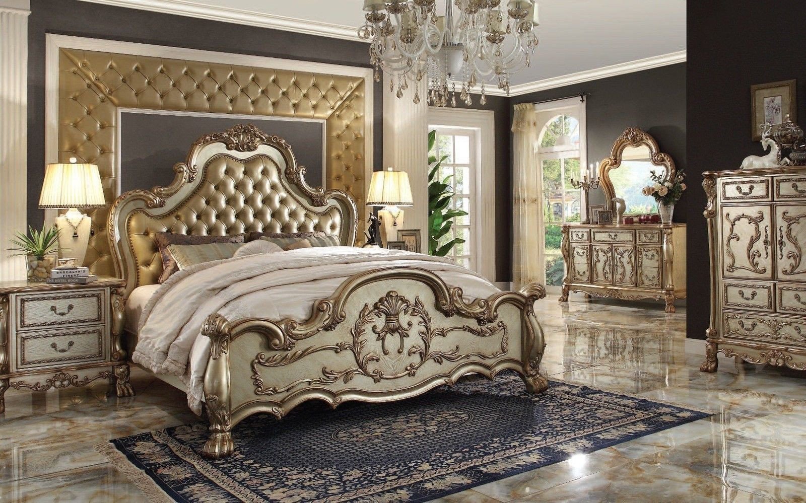 Best Bedroom Furniture Brands Fresh Dresden Gold Patina Queen Bedroom Set 5pc W Bench