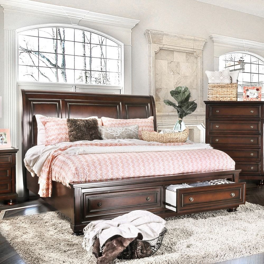 Best Deals On Bedroom Set Beautiful Barelle Traditional Dark Cherry Platform Bed with Drawers by