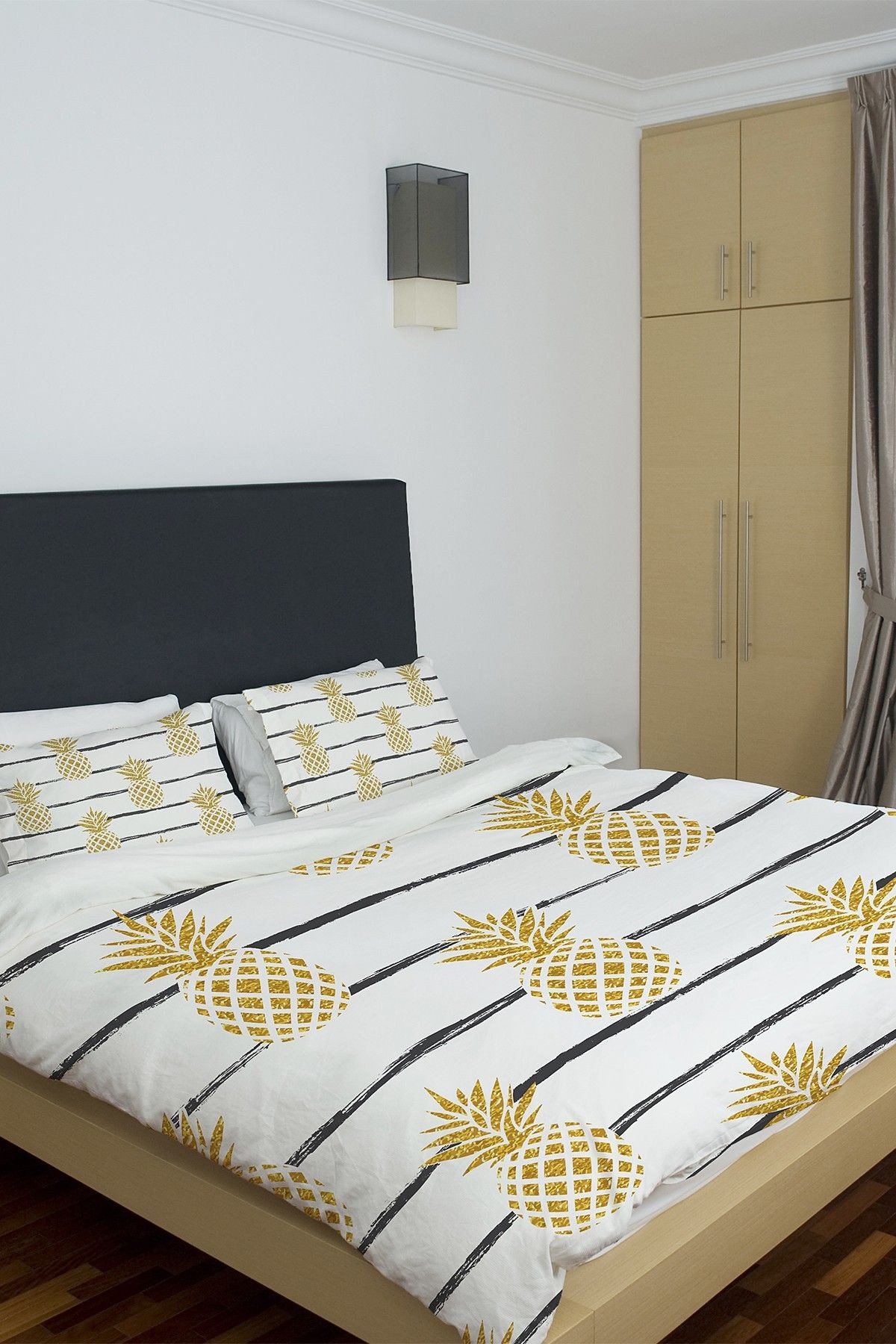 Black and Gold Bedroom Accessories Unique E Bella Casa Pineapple Stripe Duvet Cover