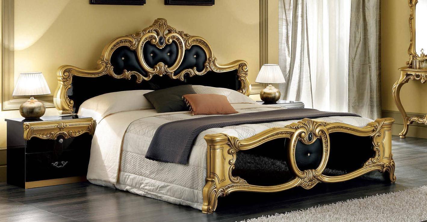 Black and Gold Bedroom Elegant Esf Barocco Luxury Glossy Black Gold King Bedroom Set 3