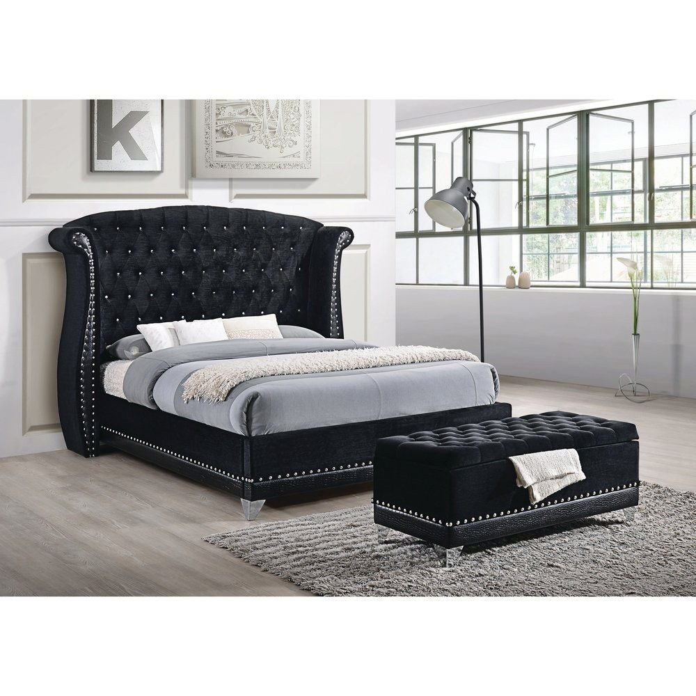 Black and Silver Bedroom Set Best Of Shop Silver orchid andra Black 4 Piece Upholstered Bedroom