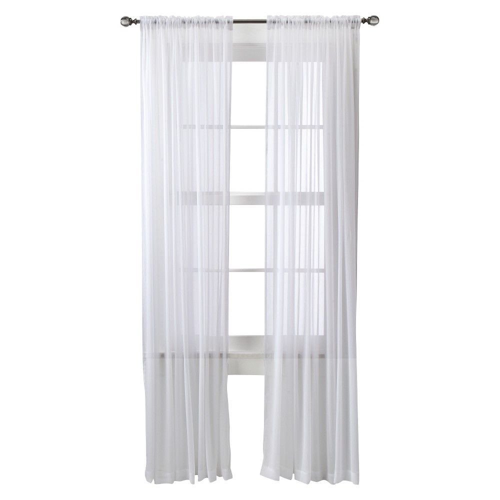 Black and White Bedroom Curtains New Chiffon Sheer Curtain Panel White Threshold