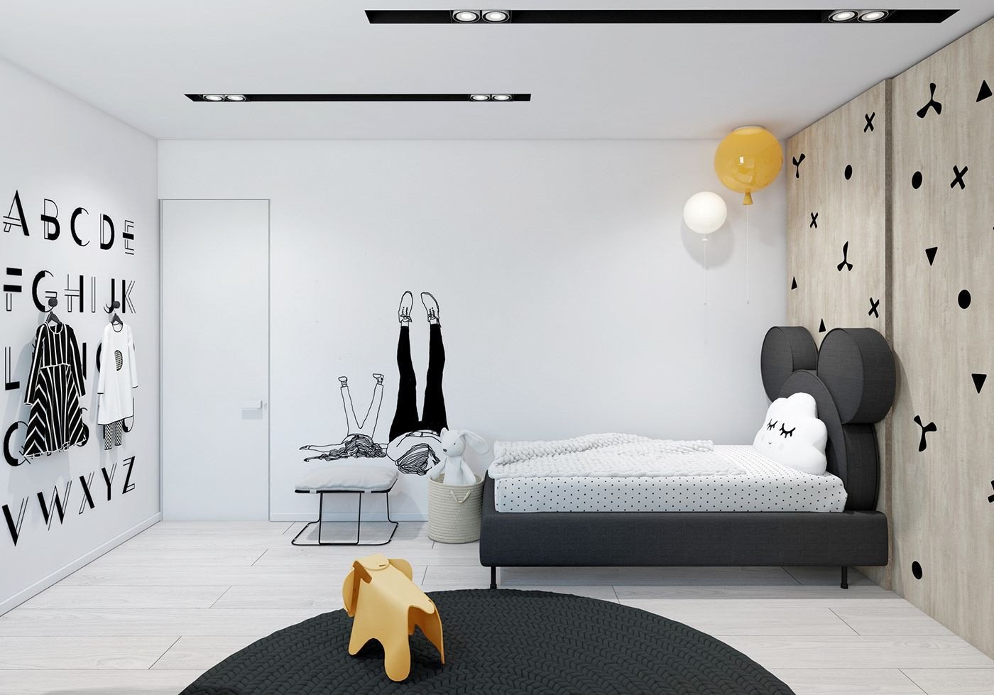 Black and White Teenage Bedroom Beautiful Black &amp; White House On Behance Ph²ng Ngá § In 2019