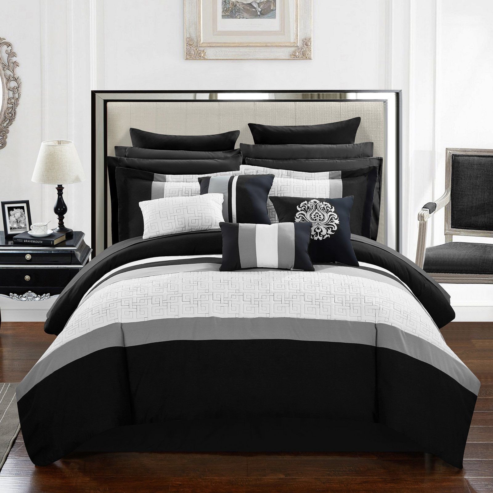 Black Bedroom Comforter Set Inspirational Keira 16 Piece Bed In A Bag Queen forter Set by Chic Home