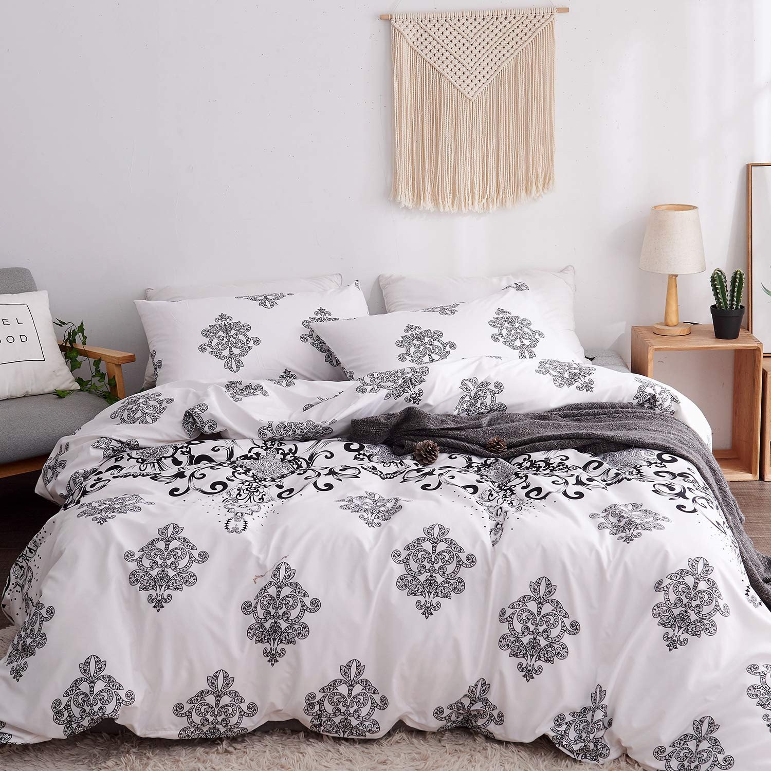 Black Bedroom Comforter Set Lovely Lamejor Duvet Cover Sets Queen Size Black Retro Pattern Bedding Set forter Cover 1 Duvet Cover 2 Pillowcases White