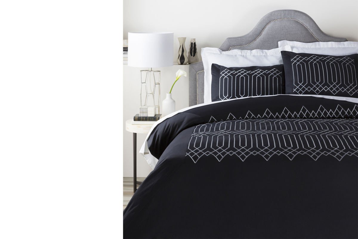 Black Bedroom Comforter Set Unique Surya Plaza Black Duvet Set King