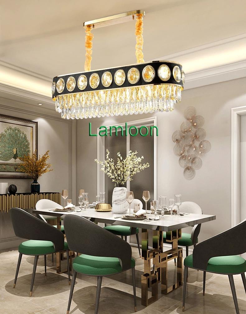 Black Chandelier for Bedroom Beautiful Contemporary Luxury K9 Crystal Black Chandelier Lighting Fixture Modern Gold Oval Chandeliers Led Lights Dinning Room Pendant Lamp Chandeliers for