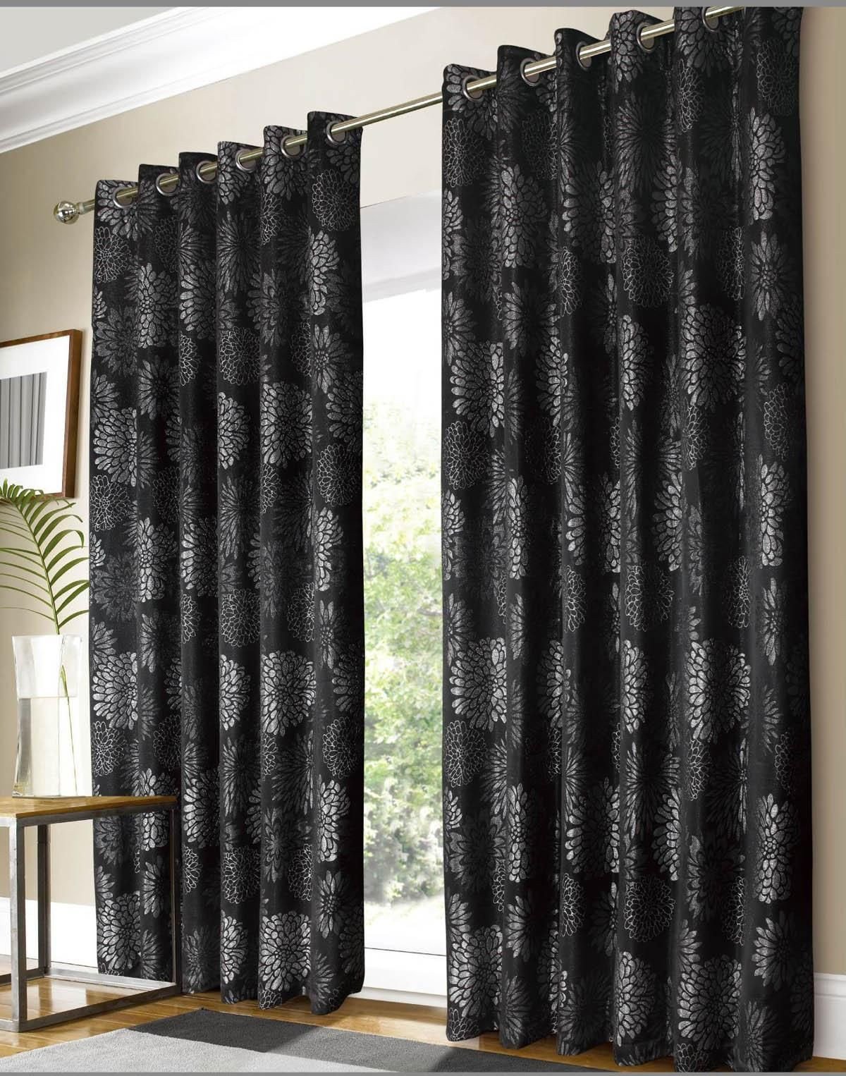 Black Curtains for Bedroom Elegant Black and Silver Curtains