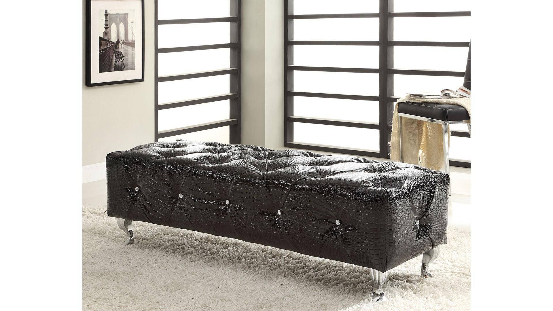 Black Full Size Bedroom Set Luxury at Home Michelle King Platform Bedroom Set 2 Pcs In Black Leather
