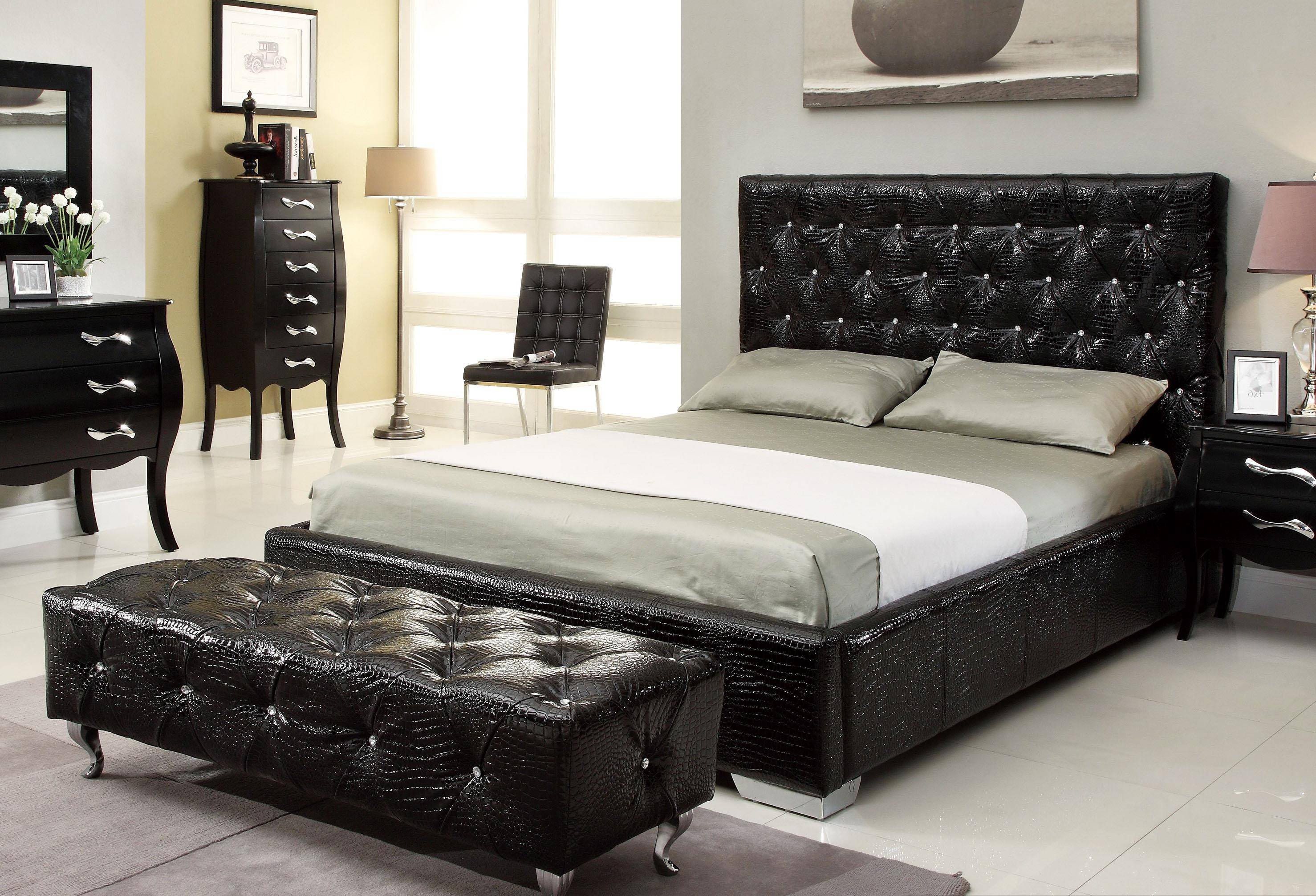 Black King Bedroom Set Unique at Home Michelle King Platform Bedroom Set 2 Pcs In Black Leather