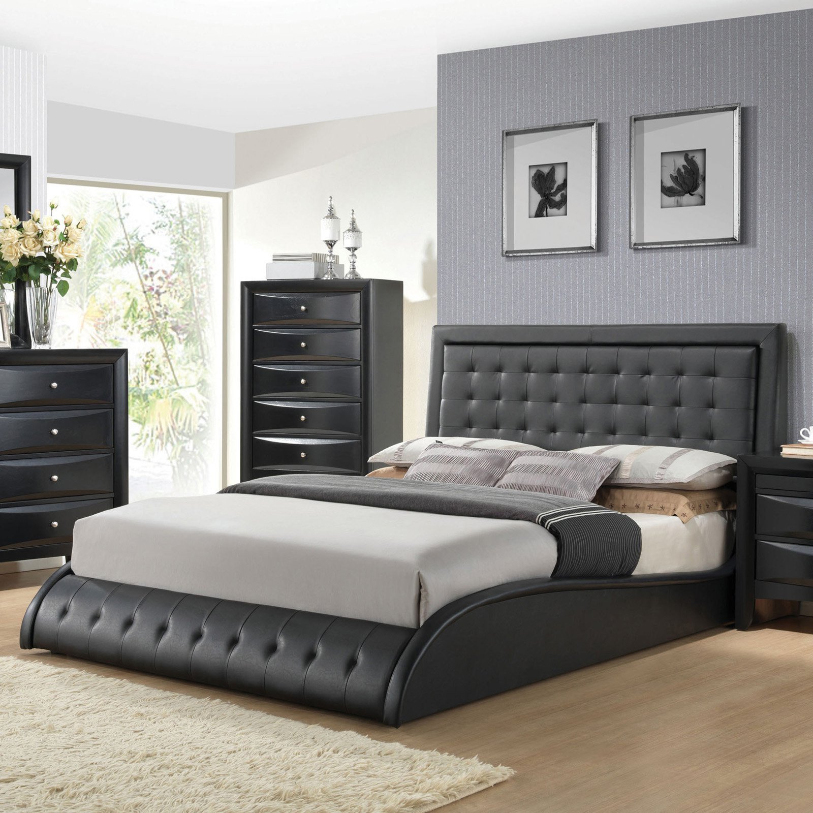 Black Leather Bedroom Set Fresh Acme Furniture Tirrel Platform Bed Size Queen
