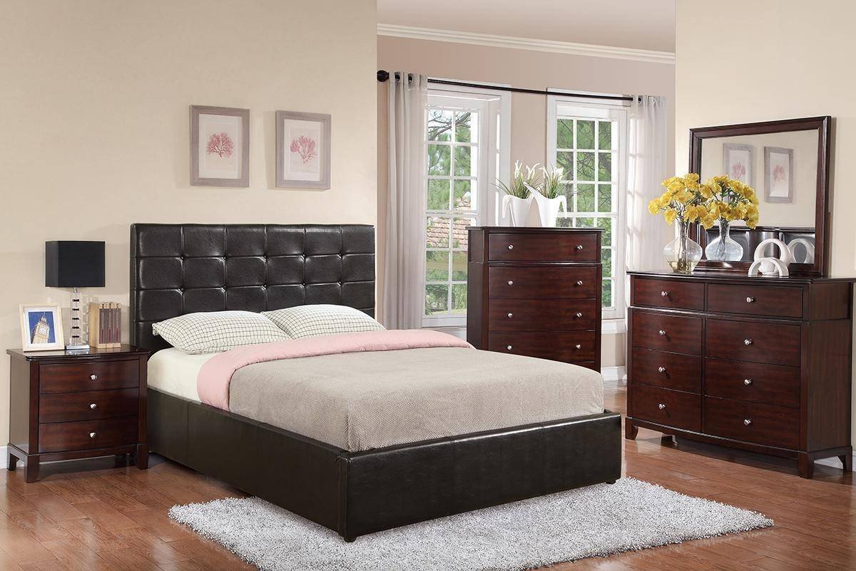 Black Leather Bedroom Set Luxury Black Faux Leather Queen Storage Bed F9250 Poundex Contemporary