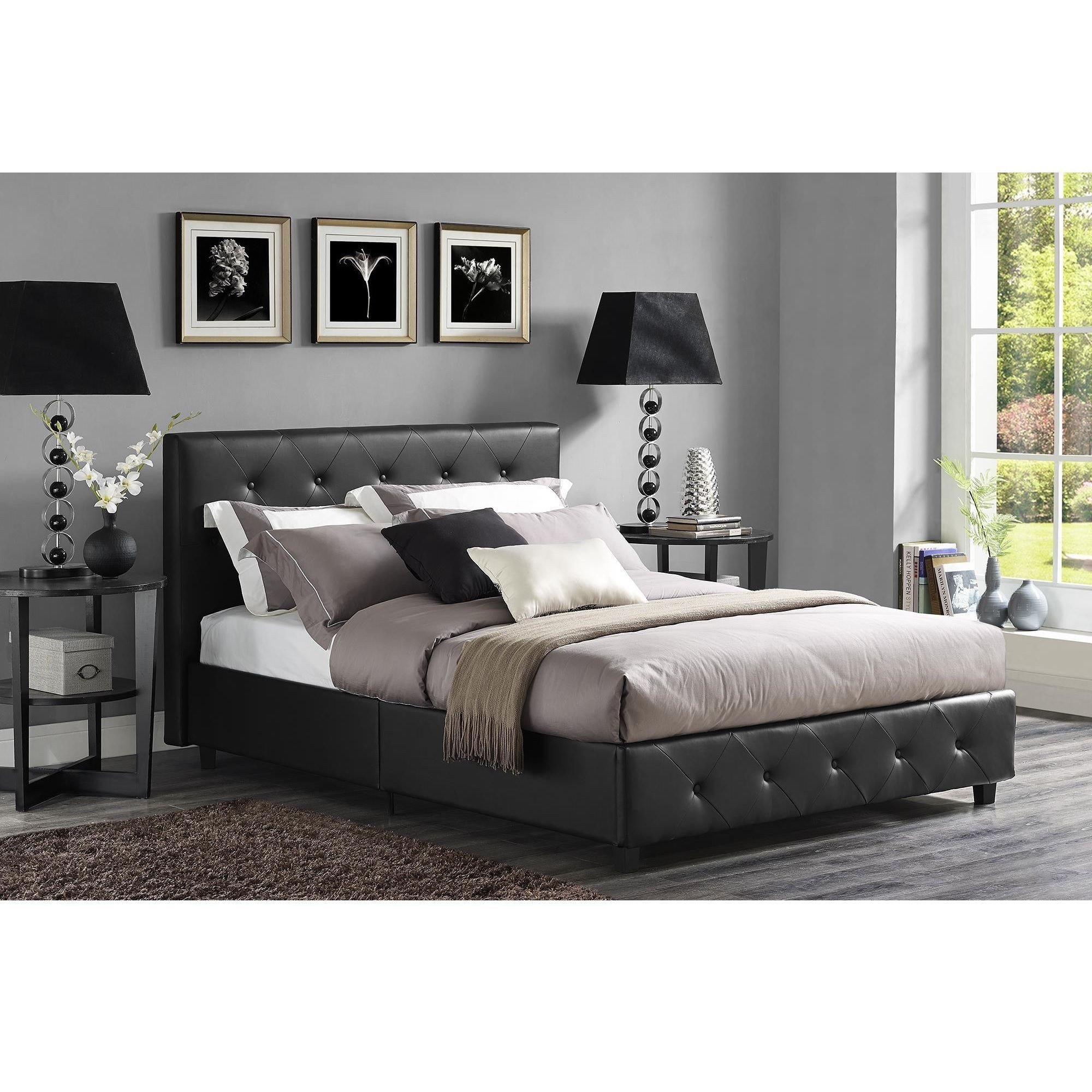 Black Leather Bedroom Set Luxury Wicker Park Claremont Black Faux Leather Upholstered Bed